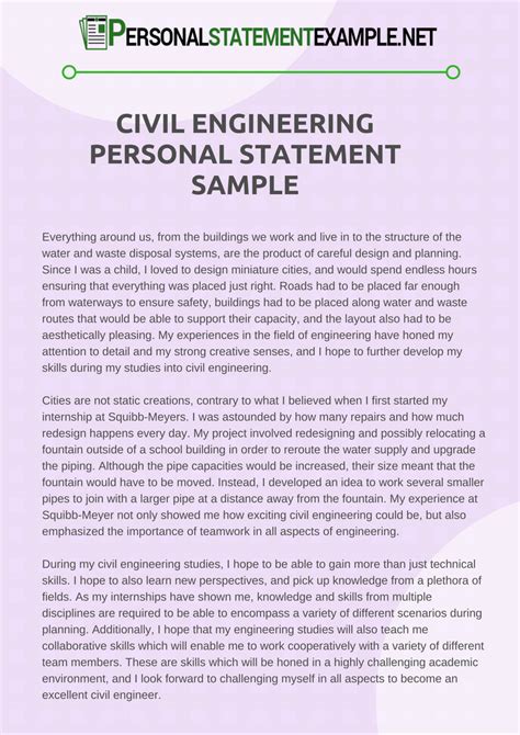 civil engineer personal statement examples.